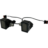 Low Rider ST High-Performance LED Front Turn Signals — gloss black housing, amber/white LEDs, for Harley-Davidson