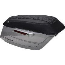 Deluxe Diamond Saddlebag Lid Covers — Black, Gray