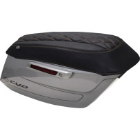 Deluxe Diamond Saddlebag Lid Covers — Black, Orange