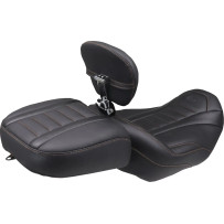 Asiento de pasajero Wide Deluxe Touring — Negro, costura naranja