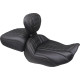 Wide Deluxe Touring Passenger Seat — Black, orange stitching