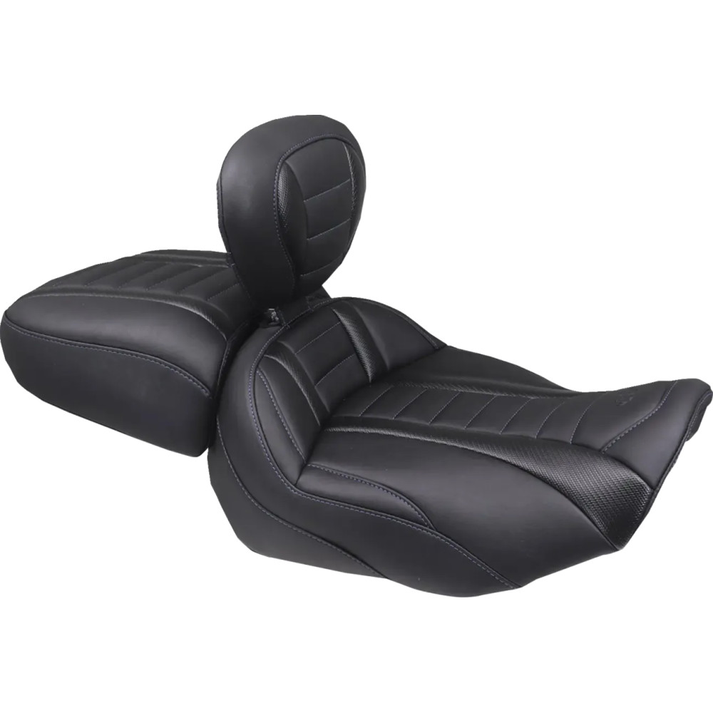 Asiento para pasajero Wide Deluxe Touring — Negro, Azul
