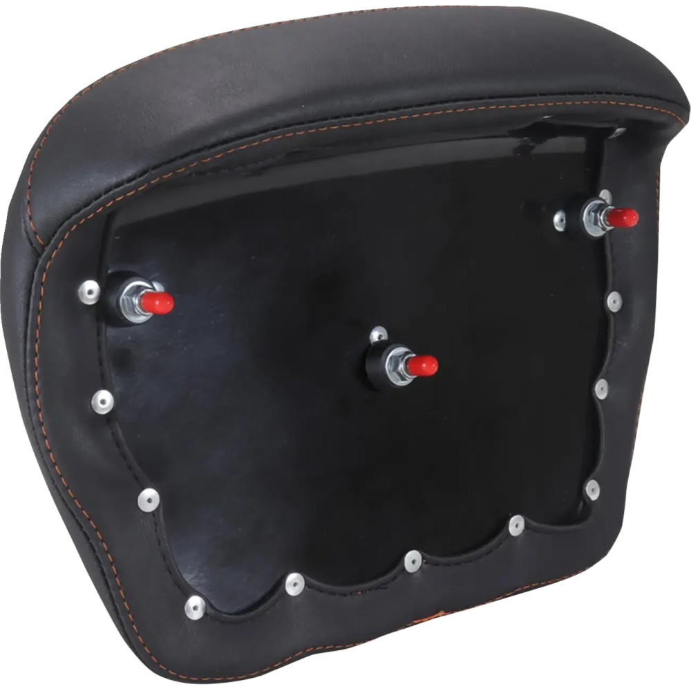 Chopped Tour-Pak® Sissy Bar Pad — Black, orange stitching