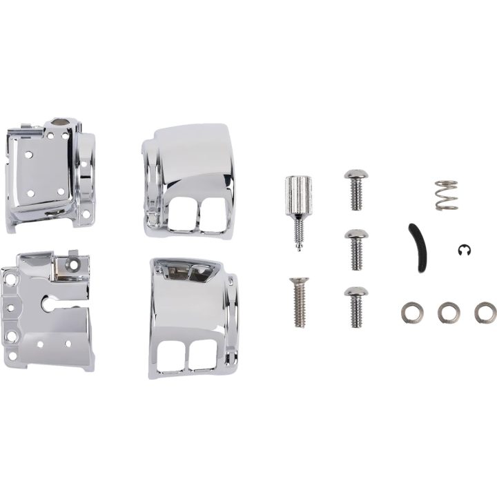Kit de carcasa de interruptores para manillar — diámetro de abrazadera 1" (25,4 mm), acabado cromado