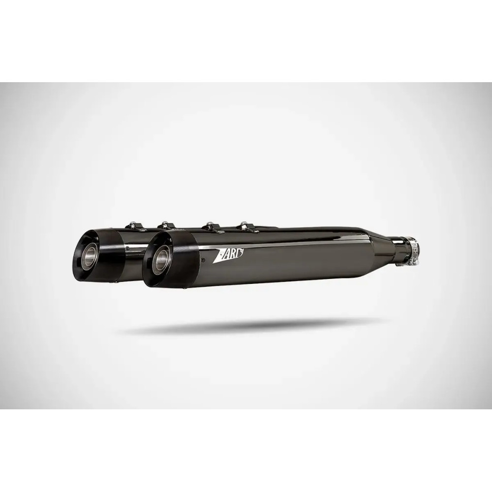4.5 Inches Slash-Cut Slip-Ons Muffler for HD-TOURING E5 — Black/Chrome