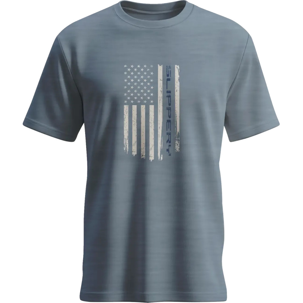 Flag Flint T-Shirt — L, Heather Blue