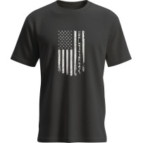 Flag T-Shirt — M, Black, Off-White