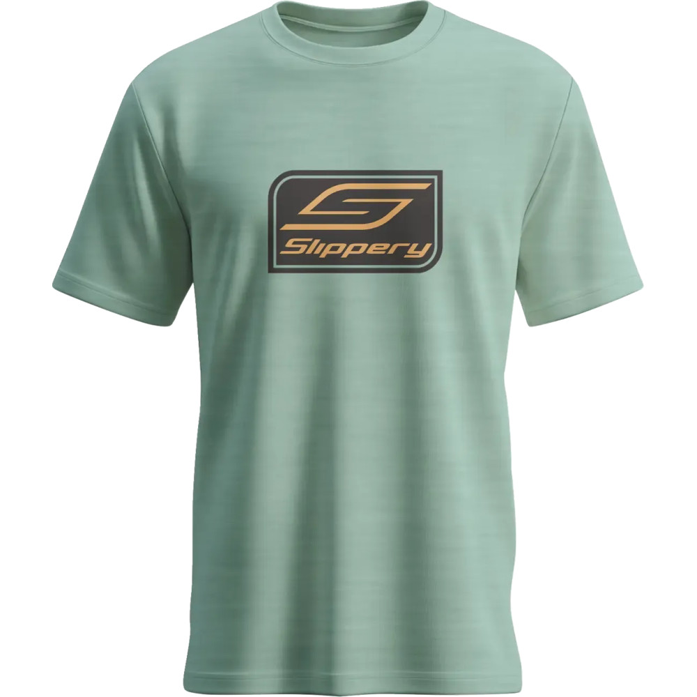 Crest T-Shirt — L, Heather Dusty Sage