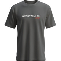 Slippery When Wet T-Shirt — L, Charcoal