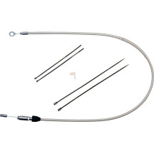 Polished Stainless Quick Connect Upper Clutch Cable — 89 cm (35"), 59 mm (2-5/16")