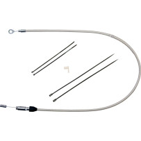 Polished Stainless Quick Connect Upper Clutch Cable — 89 cm (35"), 59 mm (2-5/16")