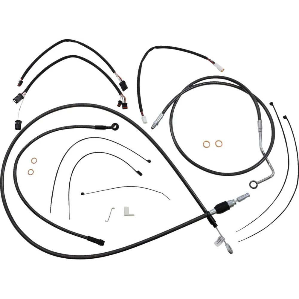 Black Pearl™ Designer Handlebar Installation Kit — Black, ape hanger, fits 12"–14"