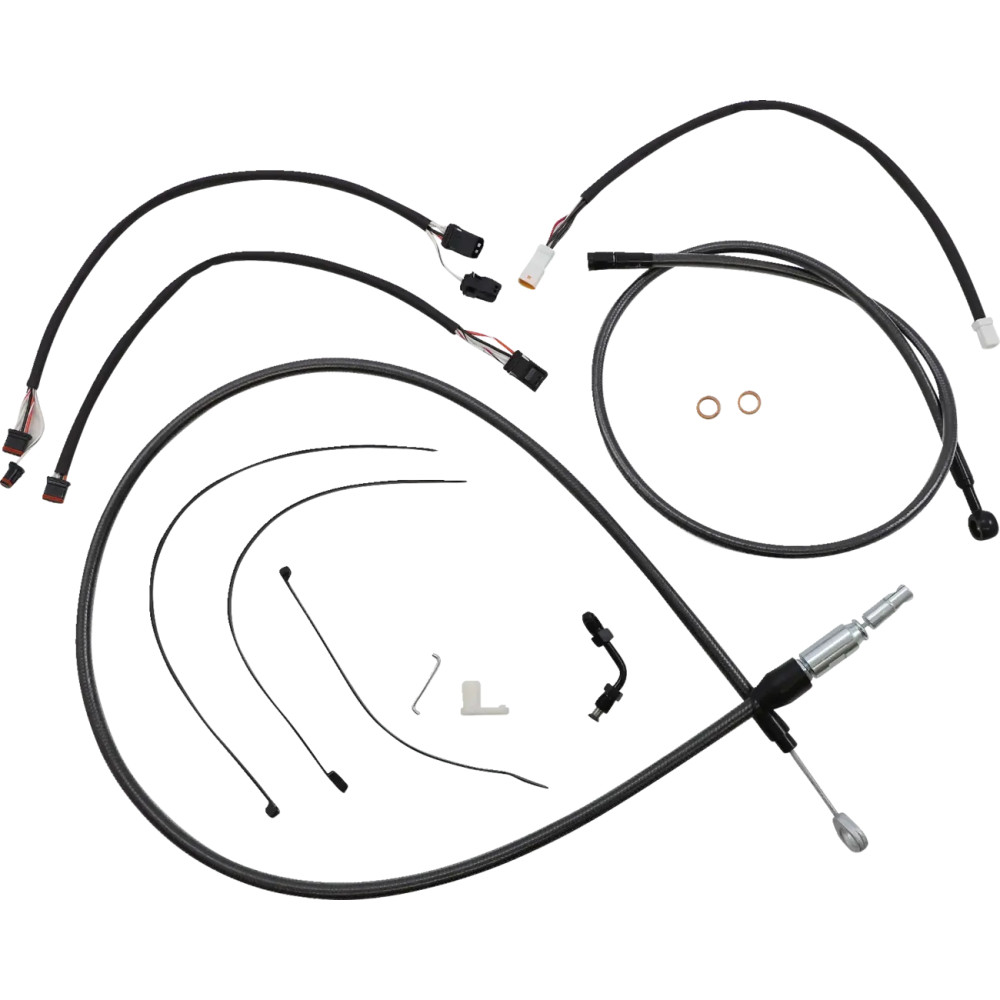 Black Pearl™ Designer Handlebar Installation Kit — Ape hanger, 38 cm–43 cm (15"–17"), Black, ABS