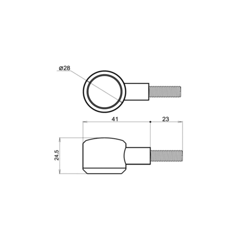 Indicador D-Light — montaje con perno, negro, LED ámbar, par