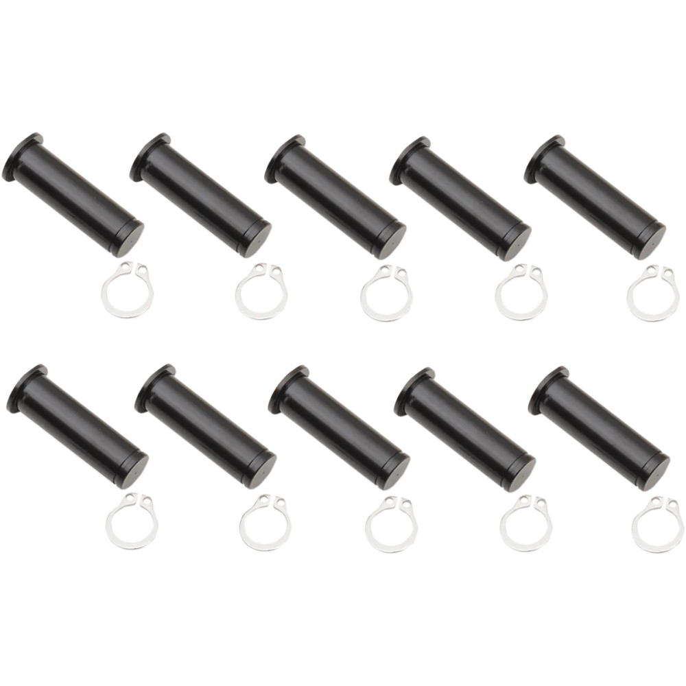 Pivot Pin/Clip Kit — 10-pack, black, polished