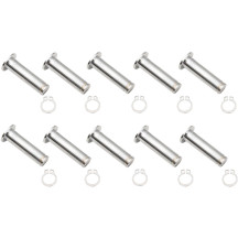 Pivot Pin/Clip Kit — Clutch and Brake, Chrome, 10 Pack