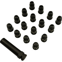 Splined Lug Nuts — M10 x 1.25, 16 pack, black