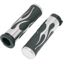 Flamed Grips — 25.4 mm (1"), Black, Chrome