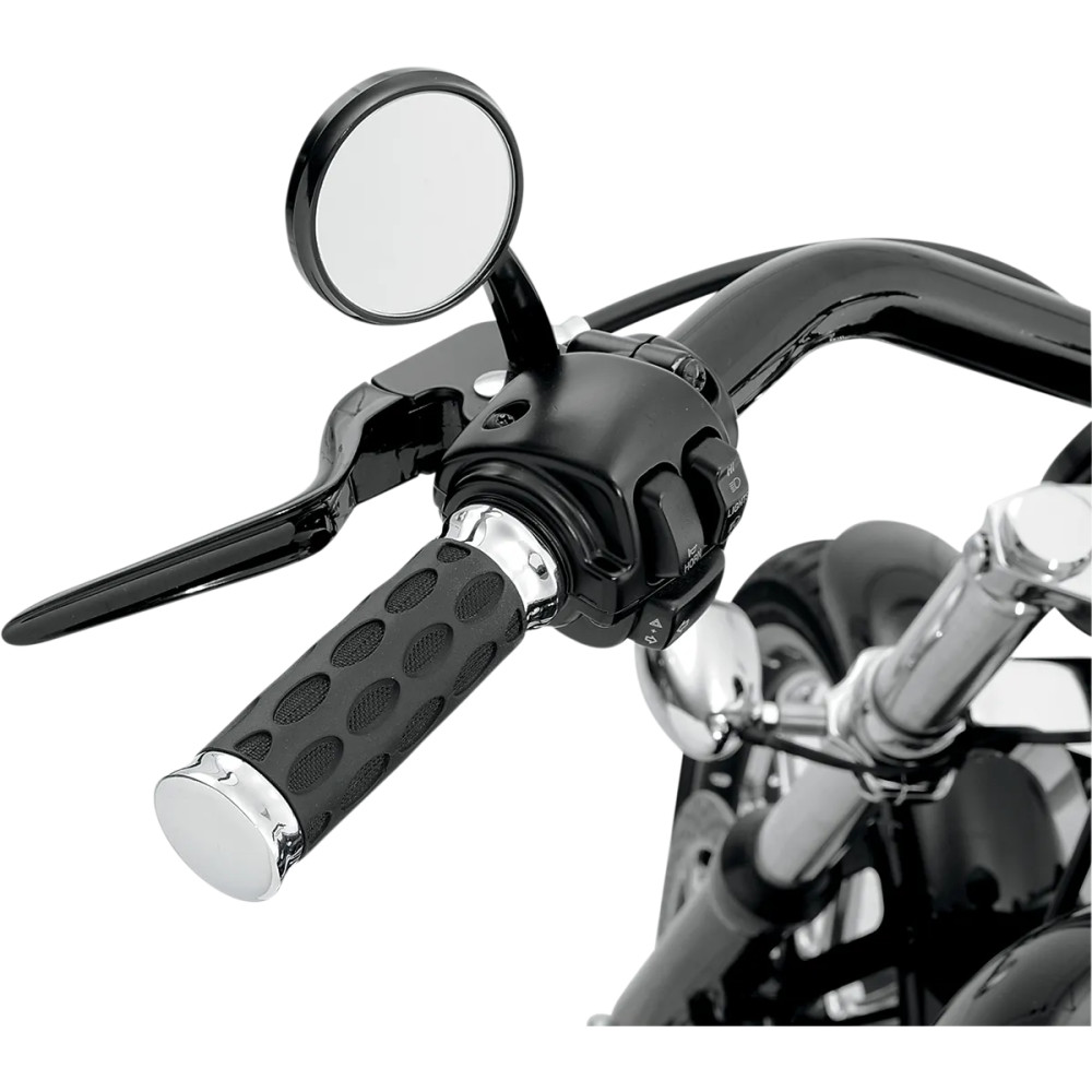 Custom Rubber Grips — 25.4 mm (1"), Black, Chrome