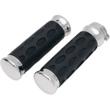 Custom Rubber Grips — 25.4 mm (1"), Black, Chrome