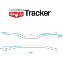 1" Handlebar — 1" clamp, 28-1/2" width, Chrome