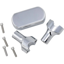 Solid Handlebar Riser & Top Clamp Kit — 25.4 mm (1"), 76.2 mm (3"), Chrome