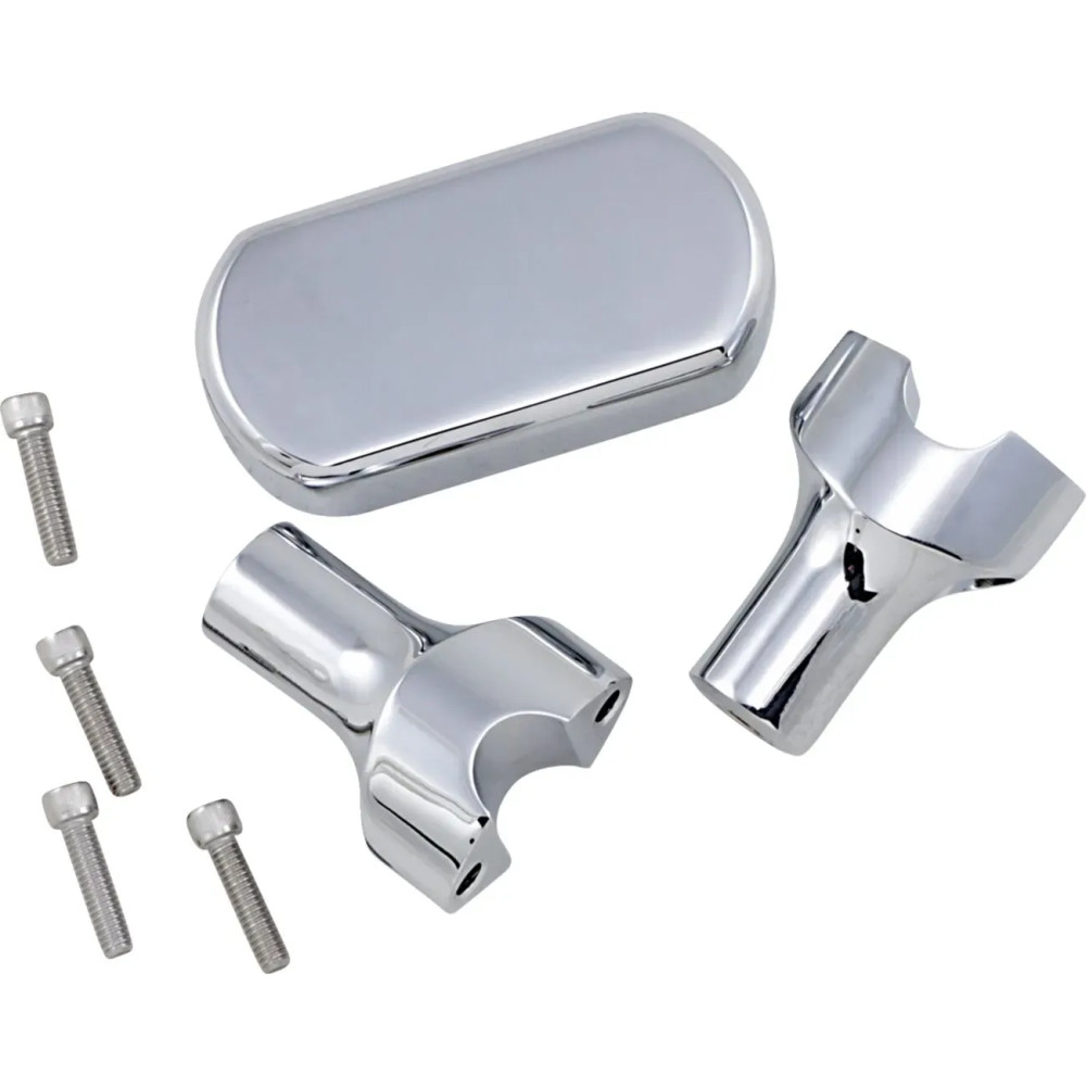Solid Handlebar Riser & Top Clamp Kit — 25.4 mm (1"), 76.2 mm (3"), Chrome