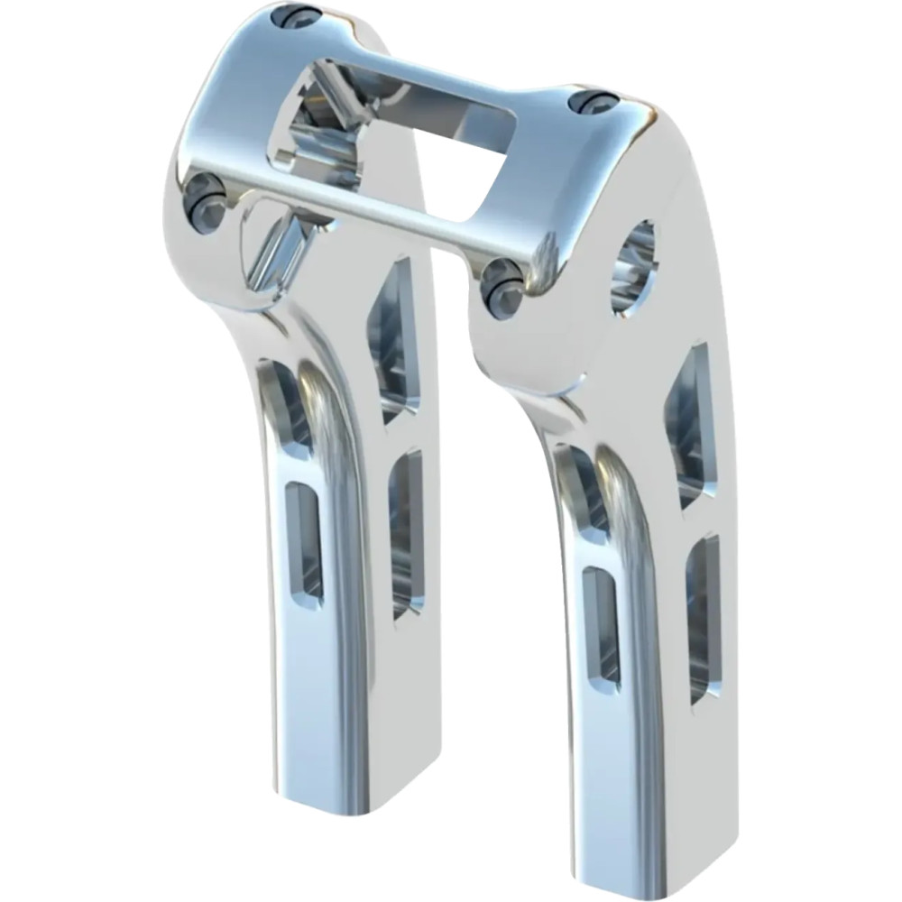 Elevadores Ghost — 1-1/2" retroceso, 8" elevación, 1" abrazadera, compatible con horquillas 3-1/2", Cromo