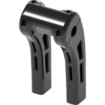 Ghost Risers — 1-1/2" pullback, 8" rise, 1" clamp, fits 3-1/2" fork center-to-center, Black Gloss