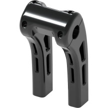 Ghost Risers — 32 mm (1-1/4") clamp, 1-1/2" pullback, 8" rise, fits 3-1/2" fork center, Black gloss