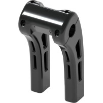 Ghost Risers — 32 mm (1-1/4") clamp, 1-1/2" pullback, 8" rise, fits 3-1/2" fork center, Black gloss