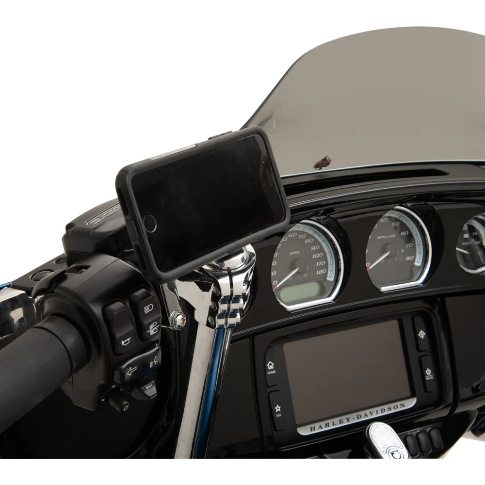 iOmounts™ Device Mount — Handlebar switch, Universal compatibility, Chrome