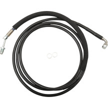 Línea hidráulica de embrague de acero inoxidable — 76-1/8" (193,5 cm), +6" (+152 mm), Negro recubierto de vinilo
