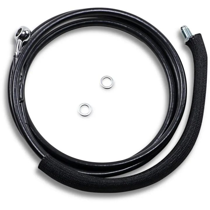 Línea de embrague hidráulica de acero inoxidable — 188,3 cm (74-1/8"), +4", negro vinílico