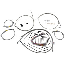 Control Kit for Early Touring Bikes with Bagger Bar Handlebars — Fits handlebar height 33 cm (13"), Bagger, Silver