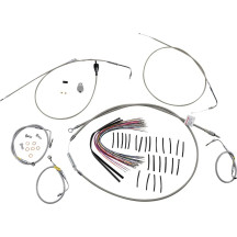 Control Kit for Early Touring Bikes with Bagger Bar Handlebars — 38 cm (15"), Silver