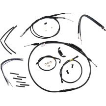 Handlebar Cable and Brake Line Kit for Wide Glide Gorilla Handlebars — Fits 40.5 cm (16") height, ABS, Black