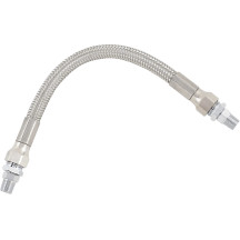 Línea de aceite trenzada universal de acero inoxidable — 8.7 mm (11/32"), 205 mm (8"), 1/8" NPT, Cromado
