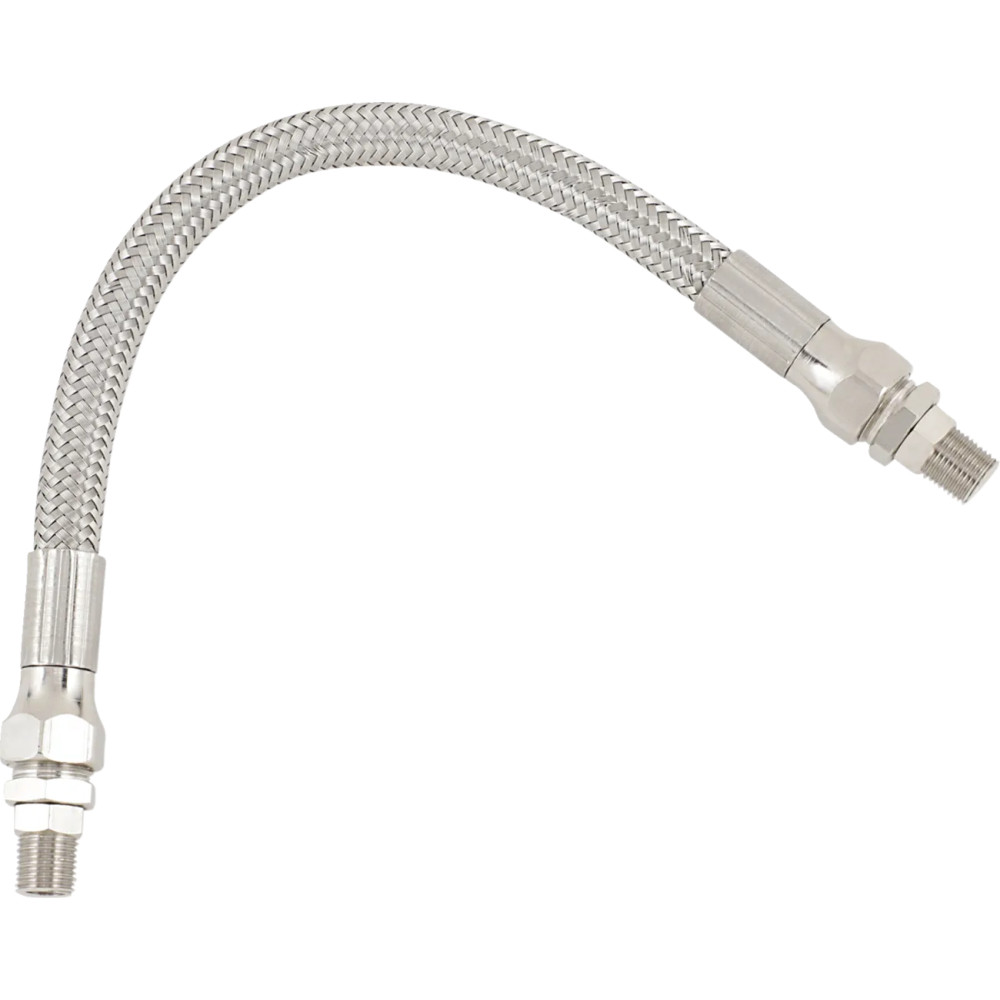Universal Stainless Steel Braided Oil Line — 23 cm, 8.7 mm ID, 1/8" NPT, Chrome
