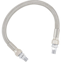 Universal Stainless Steel Braided Oil Line — 1/8" NPT, 11/32" ID, 12" length, Chrome