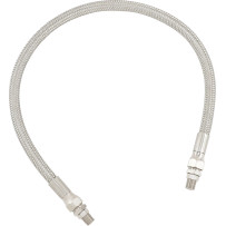 Universal Stainless Steel Braided Oil Line — 51 cm (20"), 8.7 mm (11/32"), 1/8" NPT, Chrome