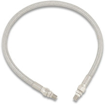 Universal Stainless Steel Braided Oil Line — 22" length, 8.7 mm ID, 1/8" NPT fittings, chrome