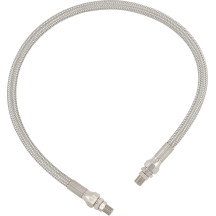 Universal Stainless Steel Braided Oil Line — 11/32" ID, 24" L, 1/8" NPT, Chrome
