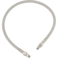 Universal Stainless Steel Braided Oil Line — 11/32" ID, 24" L, 1/8" NPT, Chrome