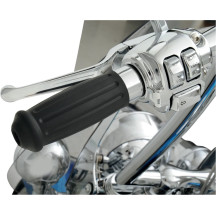 Vintage Style Grips — 25.4 mm (1") handlebar, 12.7 cm (5") length, Black, Chrome