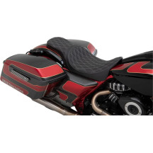 Predator 2-Up Seat — 30-1/2" overall, 10-1/2" driver width, Black/Silver