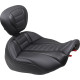 Deluxe Touring Solo Seat — 39.5 cm (15-1/2"), Black, carbon fiber inlay
