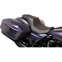 Asiento Performance Predator 2 plazas — 12" ancho conductor, 29" largo, 9" ancho trasero, Negro/Rojo