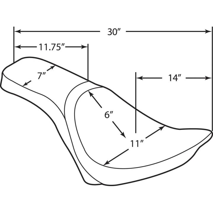 Asiento Predator 2 plazas — 76 cm longitud total, Negro