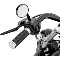Custom Rubber Grips — 25.4 mm (1") , Black, Chrome